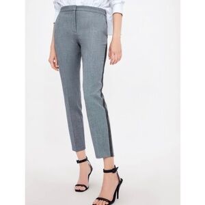 Zara Light Grey Fitted Ankle Mid Rise Tuxedo Trousers Pants Size XS